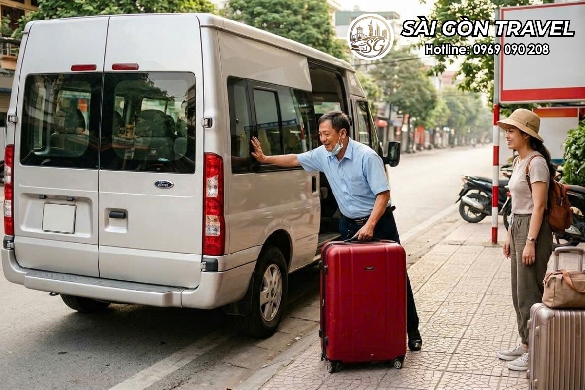 Xe 16 chỗ từ Mũi Né đi Sài Gòn rộng rãi, tiện nghi, phù hợp nhóm lớn và gia đình đông người